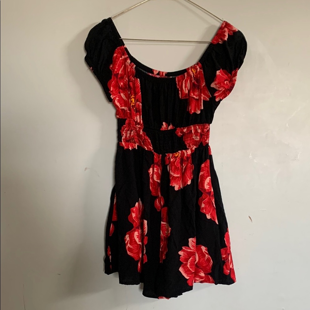 imPRESS Black and Red Floral Romper